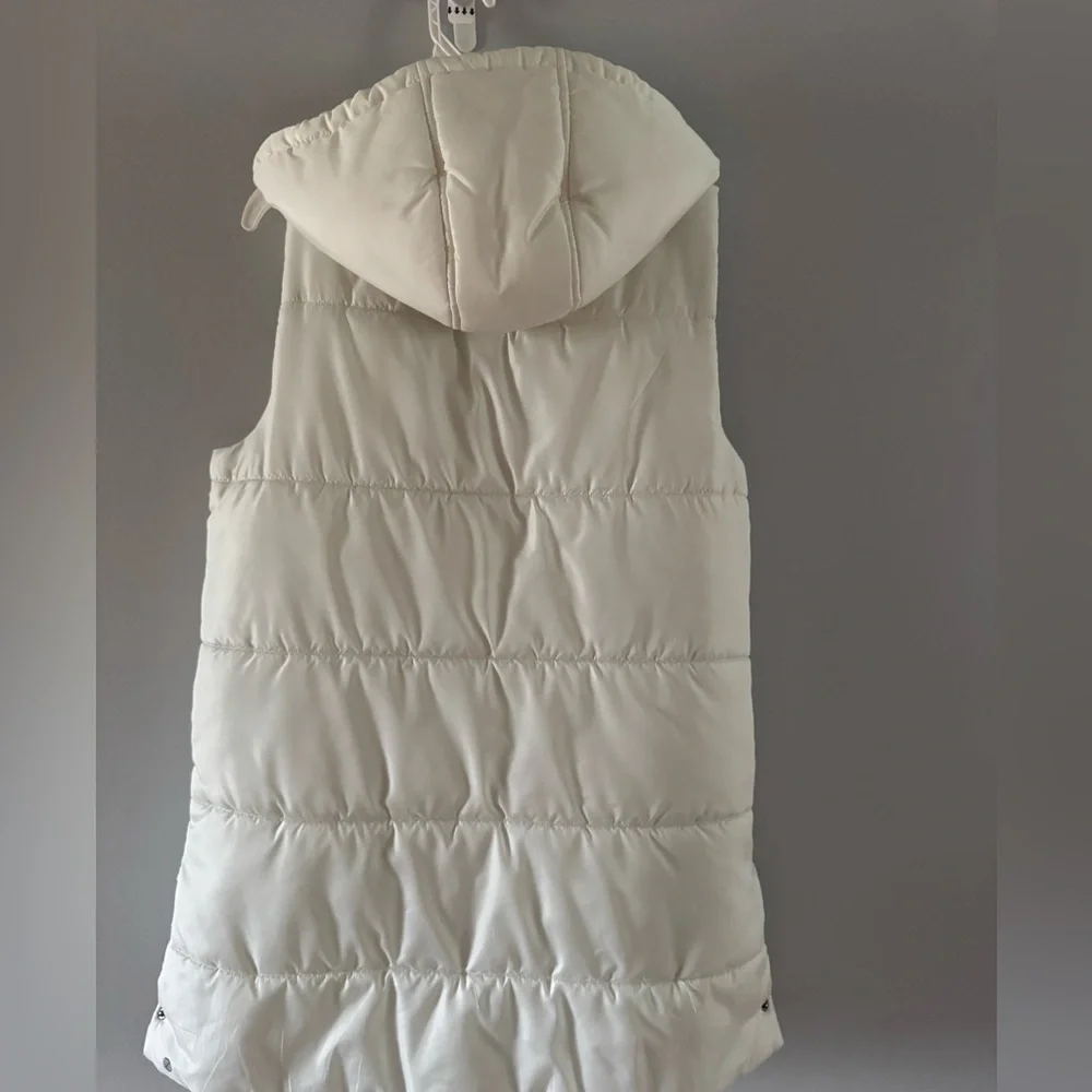 Zella Cream Quilted Hooded Puffer Vest S
